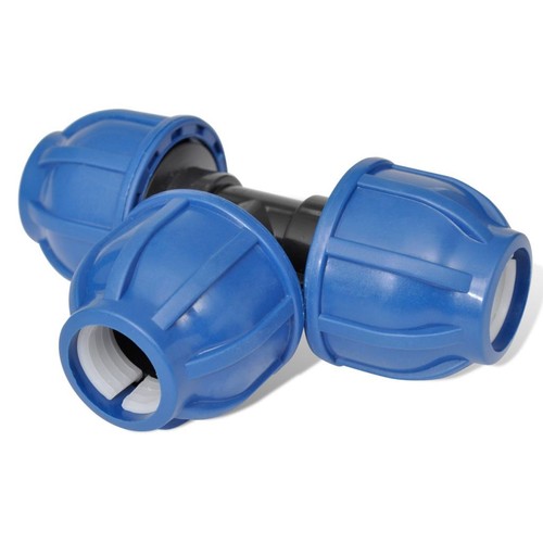 vidaXL 4x PE Rohr Verschraubung T-Stück Klemmverbinder Trinkwasser 20//25//32mm