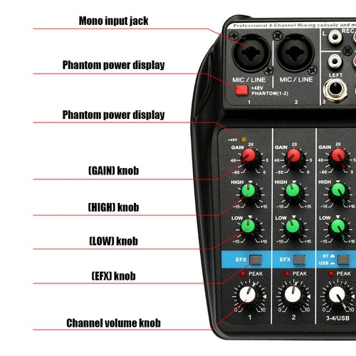 Tonmisch Konsole 48V Phantomspeisungs Monitorpfade Plus Effektmischer X9H2