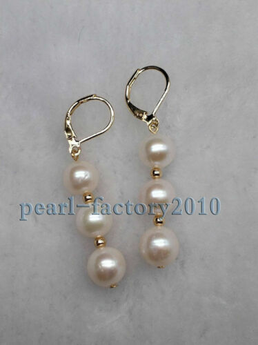 Details about   AAA 8-9mm South Sea White Pearl Earrings 14K YELLOW GOLD 