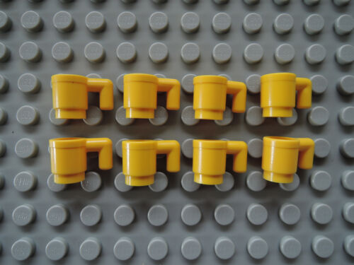 LEGO 8 x Tasse Glas Becher Cup 3899  gelb