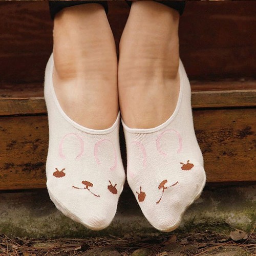 Women Girls Cute Animal Print Invisible Cotton Socks Nonslip Loafer Liner Low US
