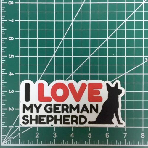German Shepherd Dog Vinyl Decal Sticker for Car Window Laptop Bumper I Love My