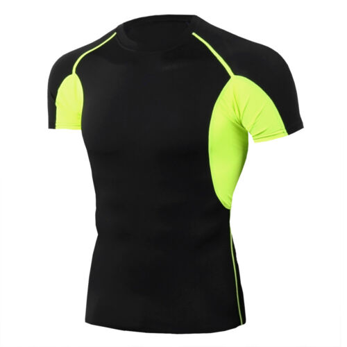 Men/'s Athletic Compression Shirt Sport Gym Running Short Sleeve Top Cool Dry Tee