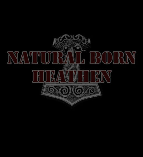 Battle Merchant T-Shirt Natural Born Heathen Kurzarm Rundhals Schwarz S-XXL 