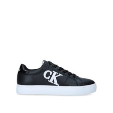 BNIB CK-JEANS (CALVIN KLEIN) CUPSOLE LEATHER SNEAKER BLACK/WHITE UK6/40 RRP:£140