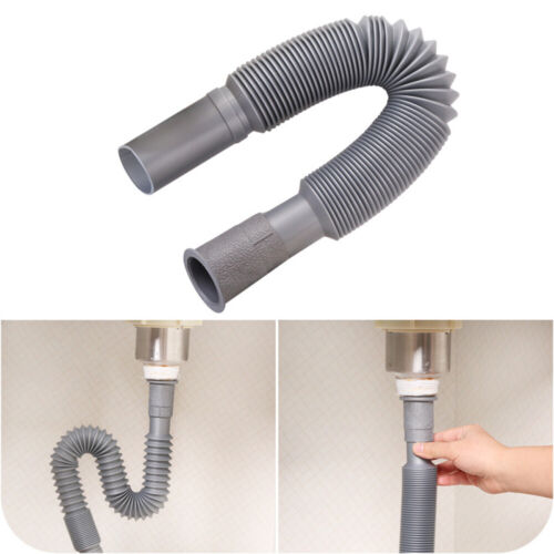 Bathroom ABS Flexible Anti-odor Pipe Sink Basin Water Drain Hose Tube PVC 1pc