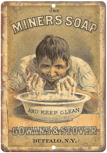 Miners Soap Gowans & Stover Vintage Ad 10" X 7" Reproduction Metal Sign ZF04 