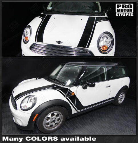 Mini Cooper Clubman Hood & Side Rocker Stripes Decals 2012 2013 2014 Pro Motor