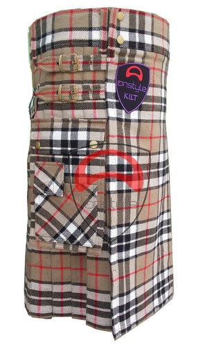 14oz Acrylic Scottish Onstyle Active Men Thomson Camel Utility Kilt Fashion