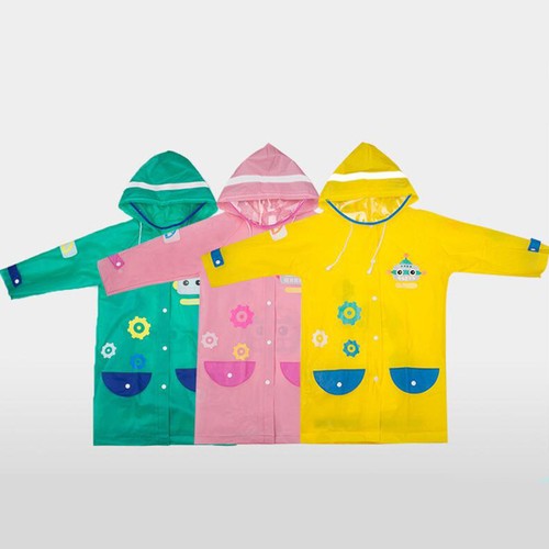 Raincoat Kids Cute Cartoon Hooded Children Rain Coat Backpack Cover Rainwear New