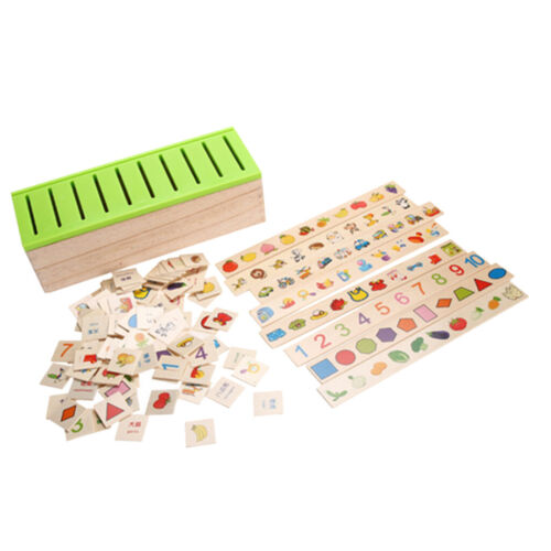 Montessori Puzzle Lernspielzeug Knowledge Classification Box Wooden Number