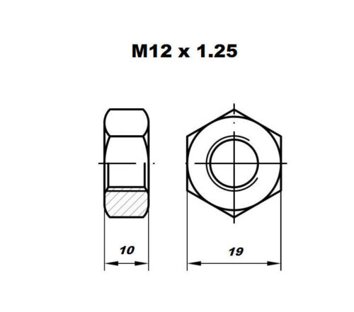 M16x1 Métrique Extra Fine Pitch Hex Complet écrous BTZ DIN934 M12x1.25 M12x1 M10x1 