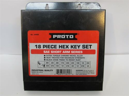 .028"-5/8" SAE Short Arm Hex Key Set 18 Piece Set Proto J4986 