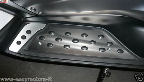 COPPIA PEDANE POGGIAPIEDI IN ALLUMINIO IN INOX YAMAHA TMAX T MAX 500 2008/>2011