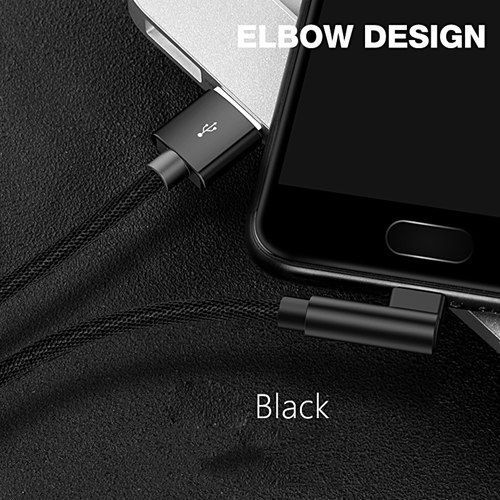 Cable USB Cable Tipo C Carga Rápida Cargador de accesorios para el teléfono Android de 90 grados 