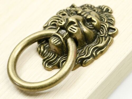 1 x door knob handle cabinet cupboard drawer metal pull ring antique lions head
