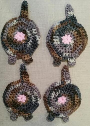 Hand Crocheted Cat Butt Round Coasters