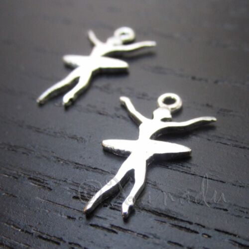 20mm Antiqued Silver Plated Pendants C7369-20 50 Or 100PCs Ballerina Charms 