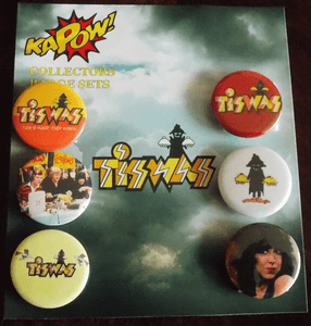 Set 1 Tiswas 25mm pin button Collectors 6 Badge