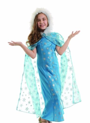 GIRLS SNOW QUEEN HOODED CAPE CHILD HALLOWEEN COSTUME ACCESSORY 