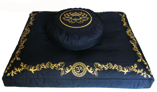 Meditation Cushion Set Zafu Pillow /& Zabuton Floor Mat Sacred Symbols Silkscreen