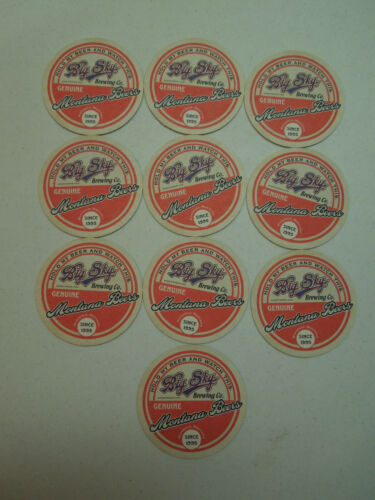 LOT OF 10 BIG SKY BREWING COMPANY COASTERS WRITE YER OWN