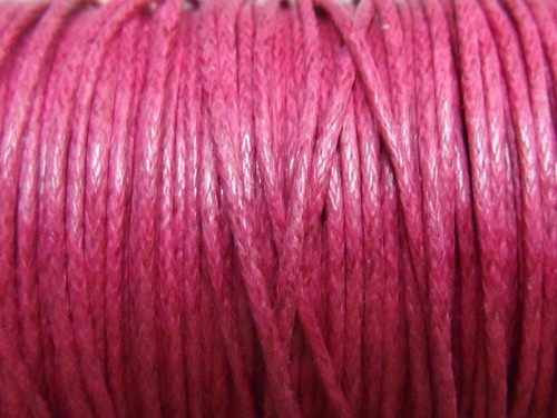 AE1-05 25 metros de Algodón encerado 1mm ROSA FUCSIA MATE cera algodon cordon