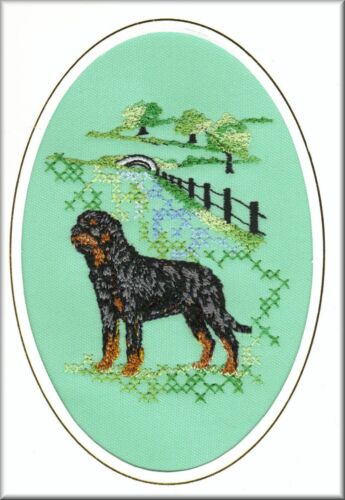 Rottweiler Birthday Card or Notecard Embroidered by Dogmania 