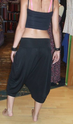 Baylis /& Knight Black Quality lycra Jersey HAREEM PLEAT Pants Harem made in UK