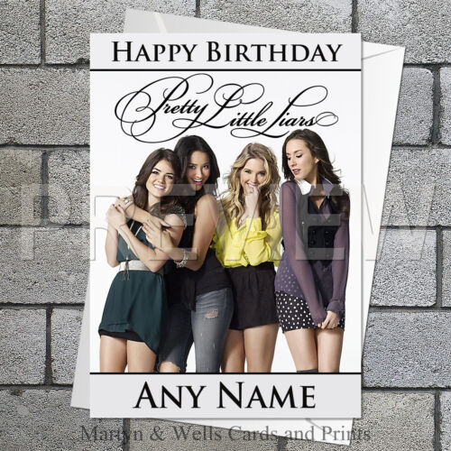 Pretty Little Liars personalised birthday card 5x7 inches. 