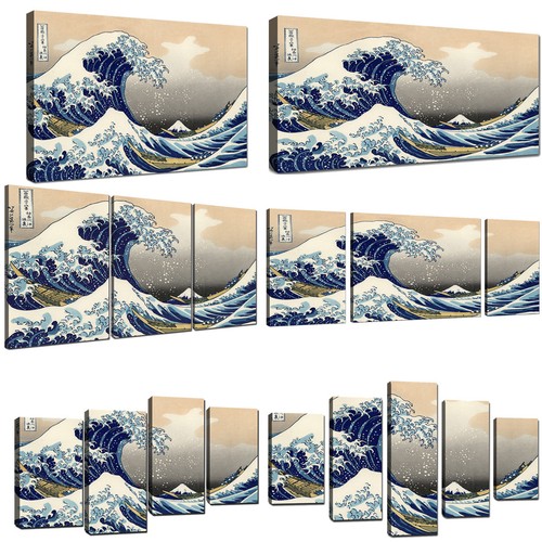 Quadro Moderno Stampa Tela XXL Quadri Moderni Arte Grande Onda Kanagawa Hokusai