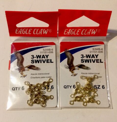 Qté 12 Deux Paquets De Six Eagle Claw 3 Way pivotant 01151-006 new in package