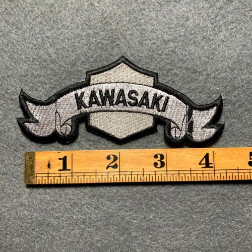 Kawasaki Motorcycles Silver Black Embroidered Patch D9 