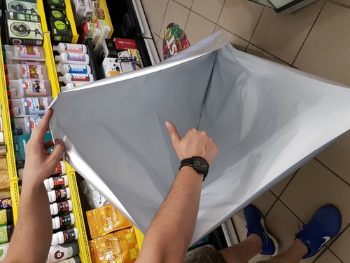 Bügelbeutel XL 91x130cm Bügeltüte Alubeutel Einschweißbeutel silbern