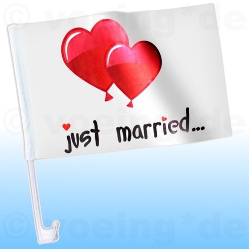 Ballons Auto Fahne Flagge Hochzeit Justmarried 20x Autofahne Just Married Motiv