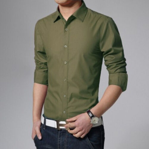 Elegant Men/'s Slim Cotton Blend Long Sleeve Stand Collar Tight T-Shirts Tops