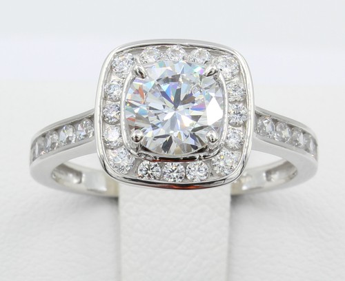 2.00 Ct 14K White Gold Round Cut Halo Engagement Wedding Propose Promise Ring