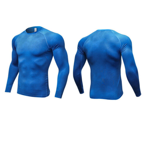 Men/'s Compression Gym Sports T-Shirts Armour Base Layer Top Long Sleeve Thermal