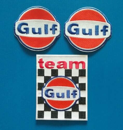 3 LOT TEAN GULF GAS//OIL Embrodered Iron Or Sewn On UNIFORM Patches Free Ship