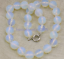 Handmade  10/12/14mm Natural white opal faceted round beads necklace 