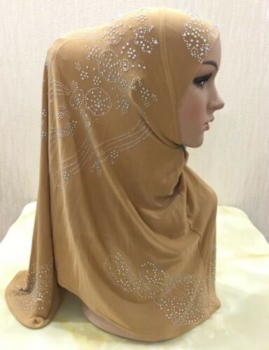 Details about   Ramadan Muslim Women Rhinestone Hijab Islamic Shawls Scarves Headwear Amira New 