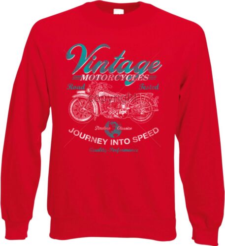 Sweatshirt rouge HD TWIN biker moto /& Oldschoolmotiv Modèle Vintage Moteur