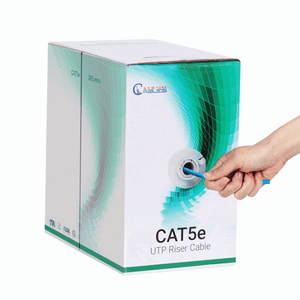 Blue CAT5E Bulk Ethernet Cable 1000FT Riser Lan Network Solid 350Mhz