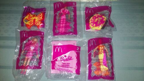 2002 McDonald/'s HAPPY MEAL TOYS BARBIE COMPLETE SET OF 6 NEW FACTORY SEALED