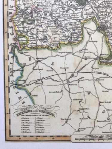 UK 1840 Pigot Reprint Antique Historical Old Victorian Map of Oxfordshire