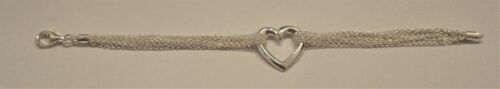 Impresionante Pulsera De Plata Esterlina Corazón Flotante Excelente Calidad