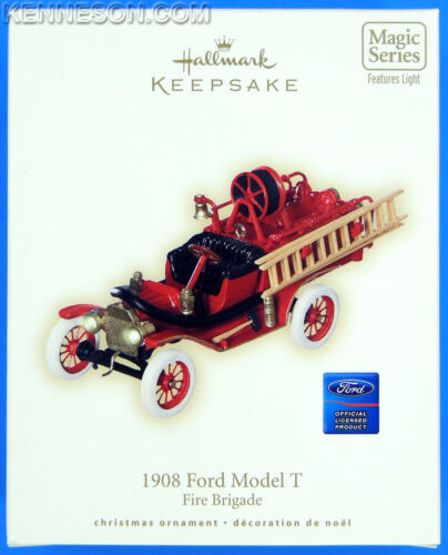 1908 Ford Model T Fire Brigade Series #6 Truck Hallmark Christmas Ornament 2008 