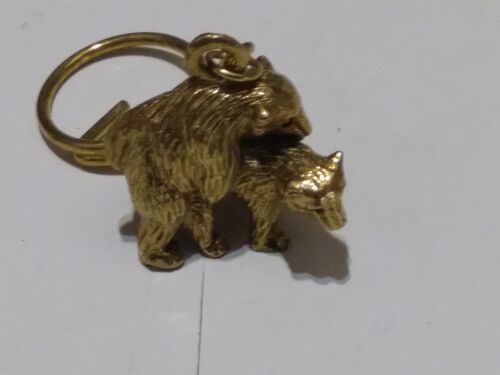 New Vintage Brass Bears Mating Keychain FREE SHIPPING 
