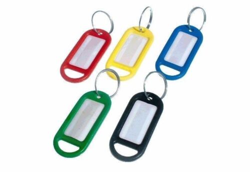Neuf Box 100 Porte-clés étiquettes 20 chacun de 5 différentes couleurs 
