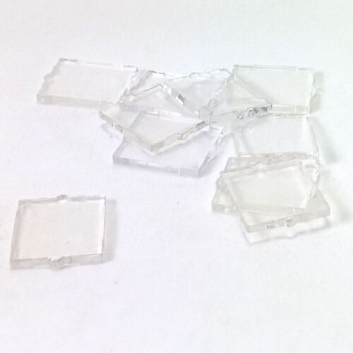 10 NEW LEGO Glass for Window 1 x 2 x 2 Flat Front Trans Clear